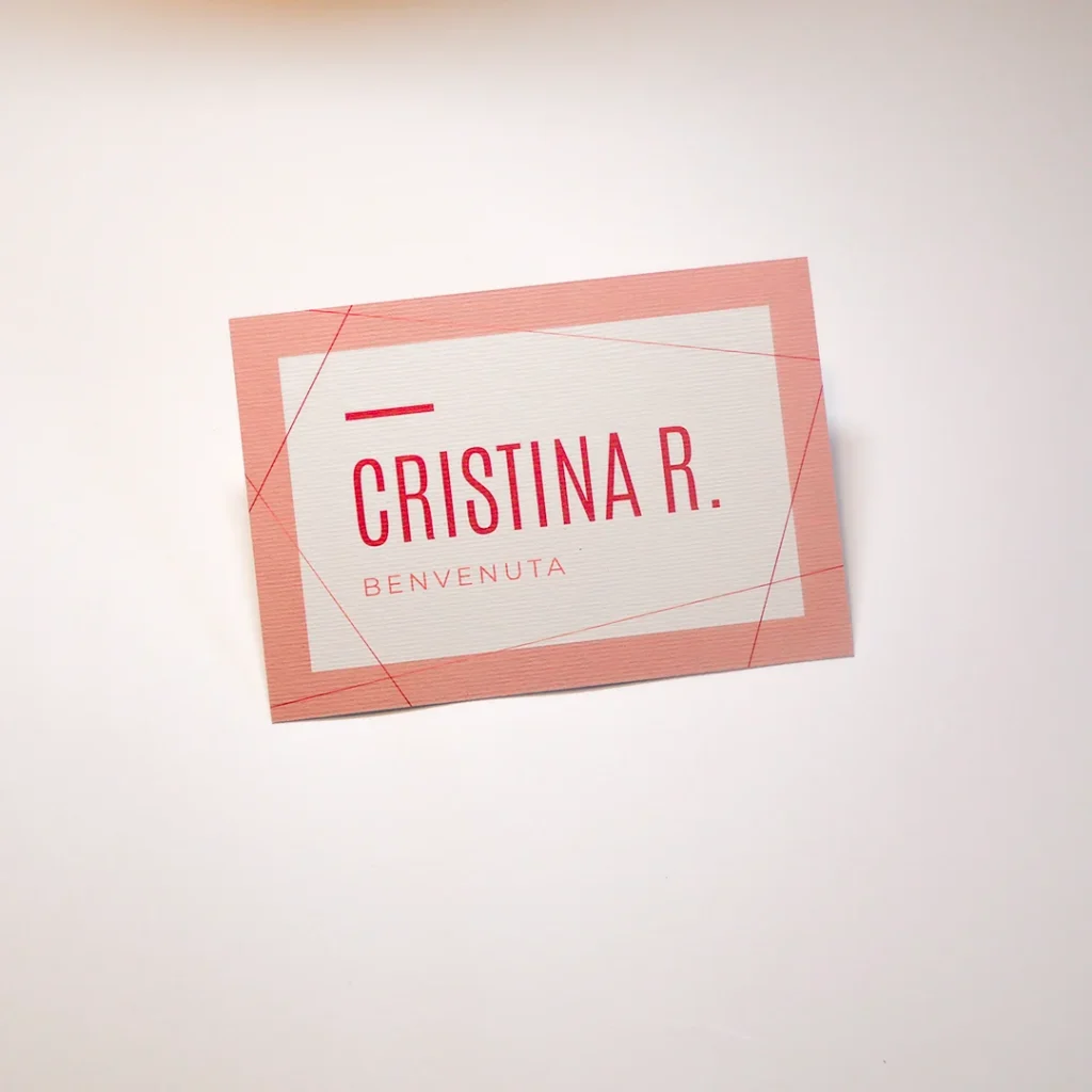 Stationery Destino - segnaposto personalizzato matrimonio - grafica per matrimoni - graficawedding.it