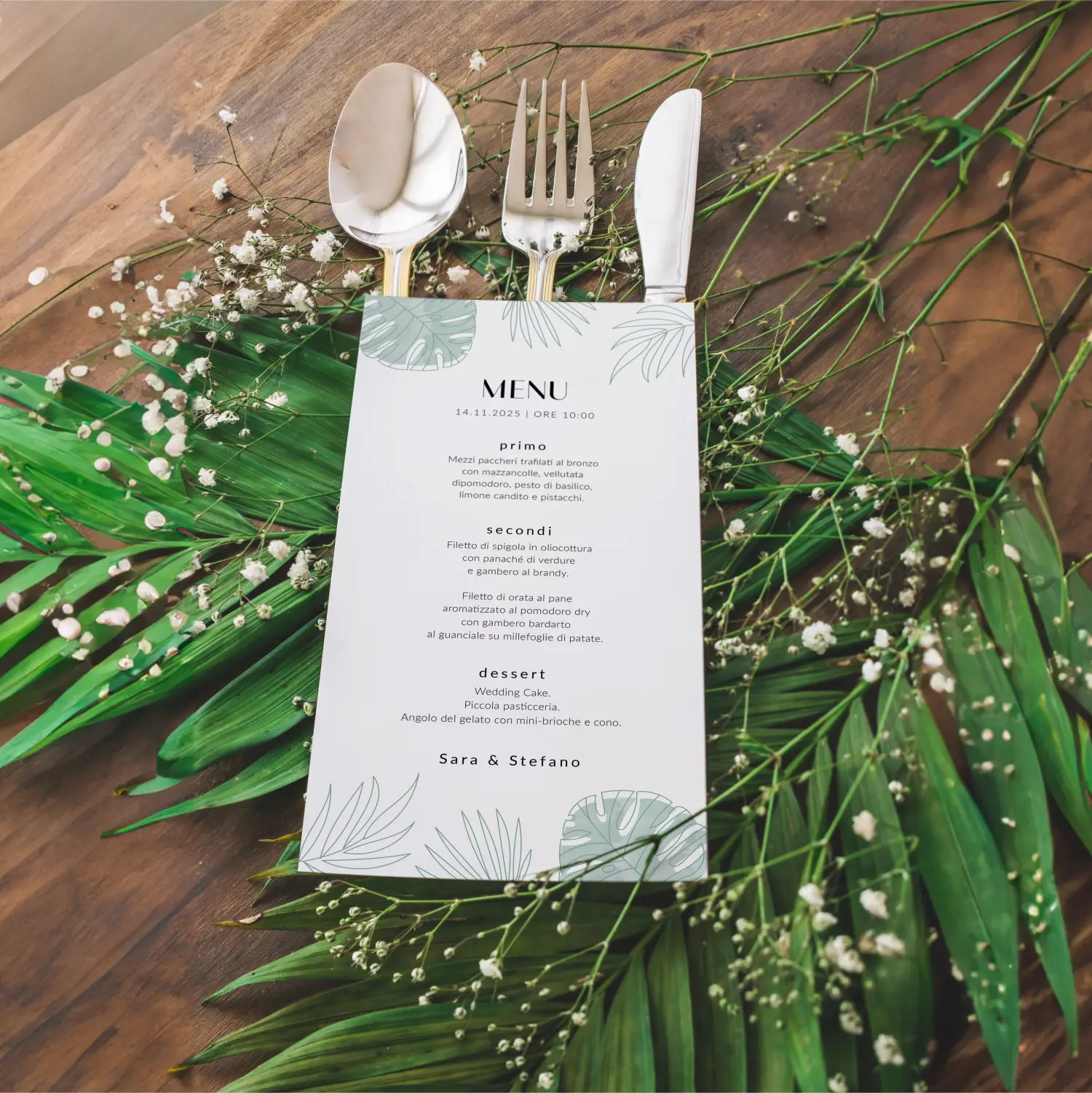Misura e formato del menù di matrimonio - graficawedding.it