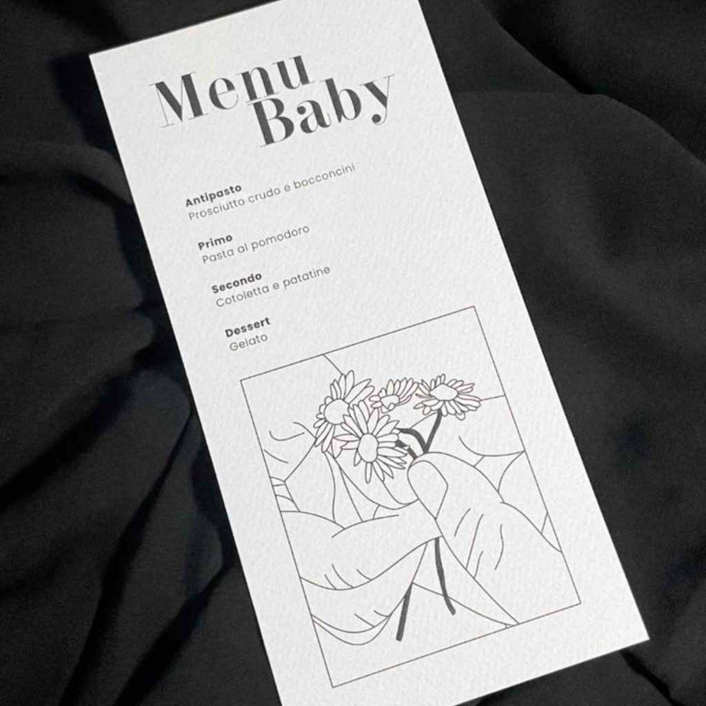 grafica wedding - menu matrimonio