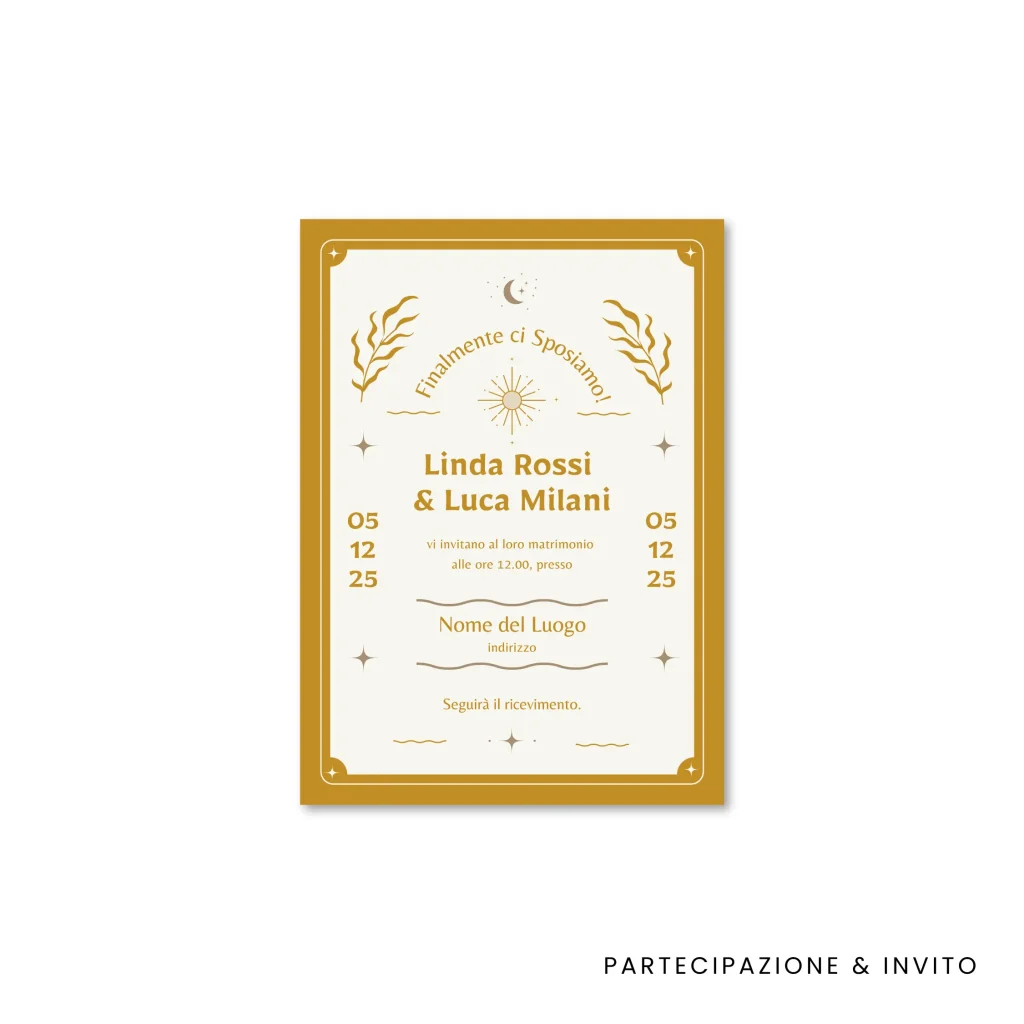 grafica wedding - partecipazioni per matrimonio a tema boho chic