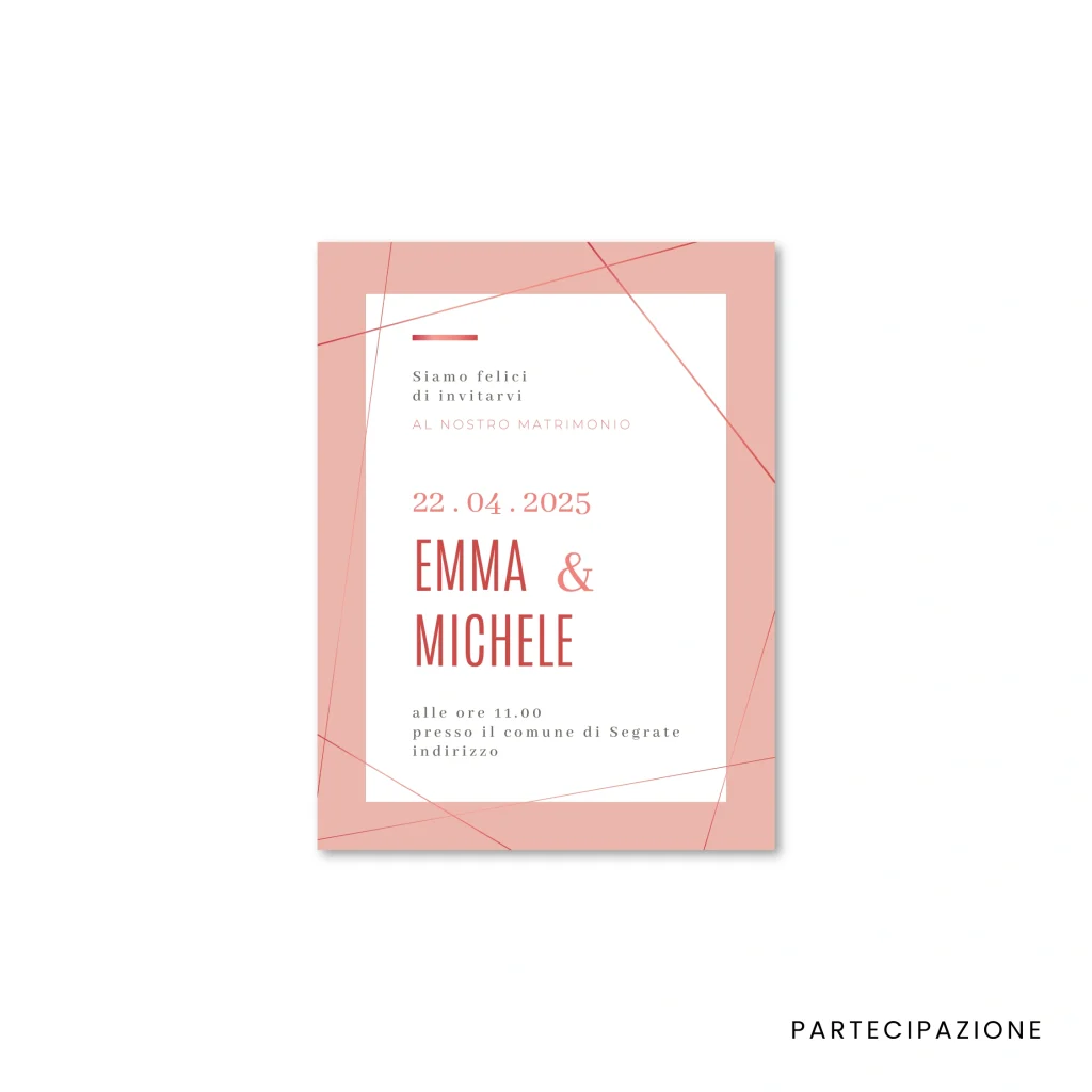 grafica wedding - partecipazione per matrimonio a tema destino romantico