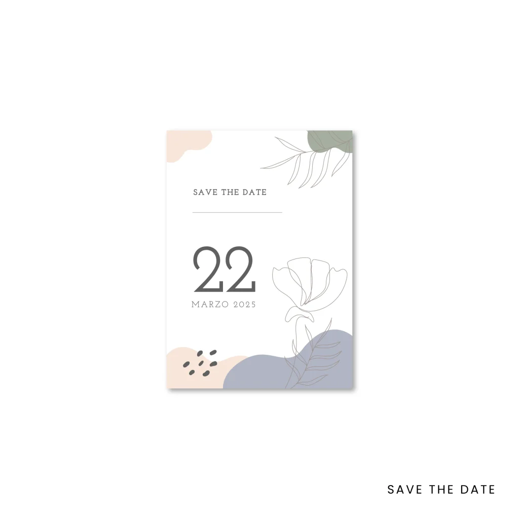 grafica wedding - save the date a tema astratto color pastello
