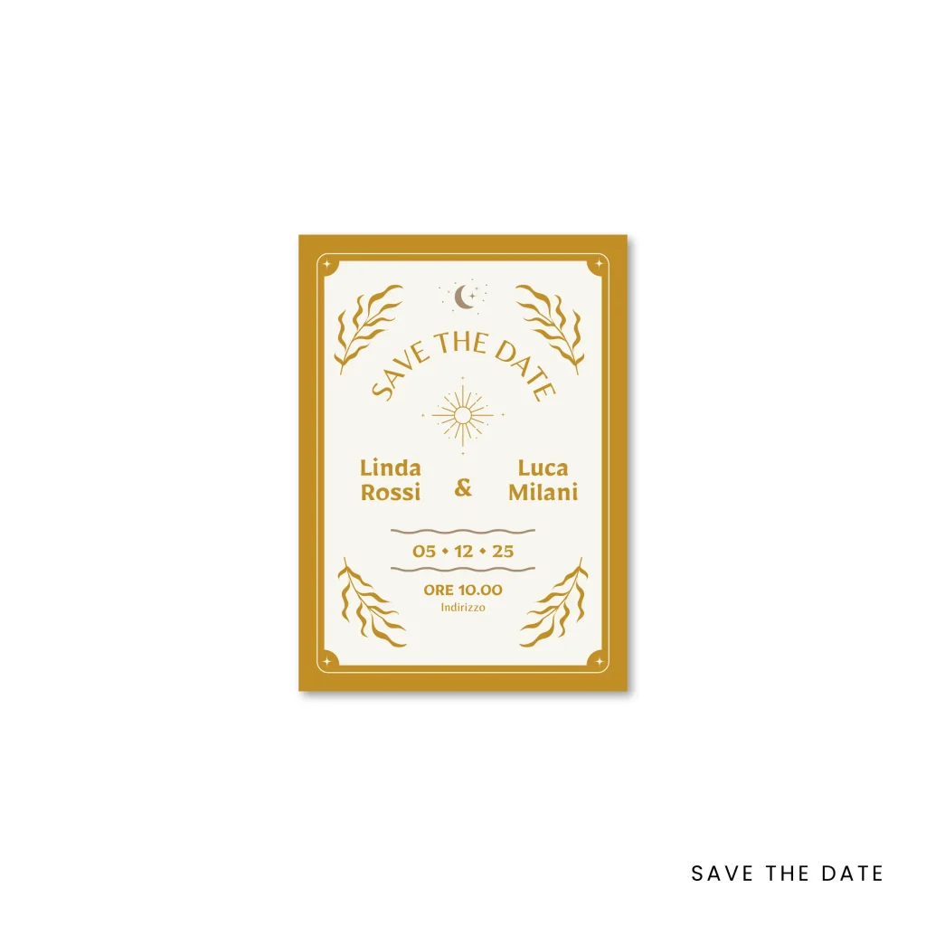 grafica wedding - save the date per matrimonio a tema boho chic