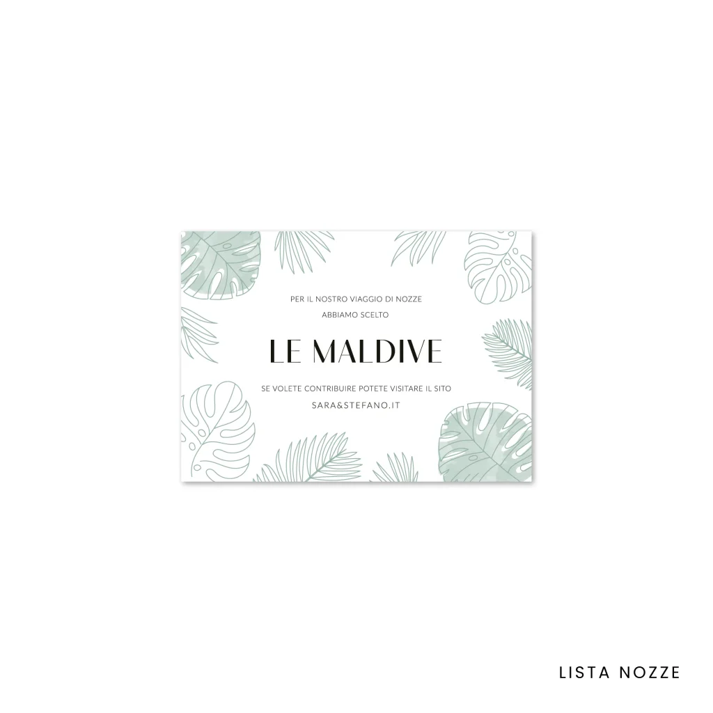 grafica wedding - lista nozze per matrimonio a tema tropici