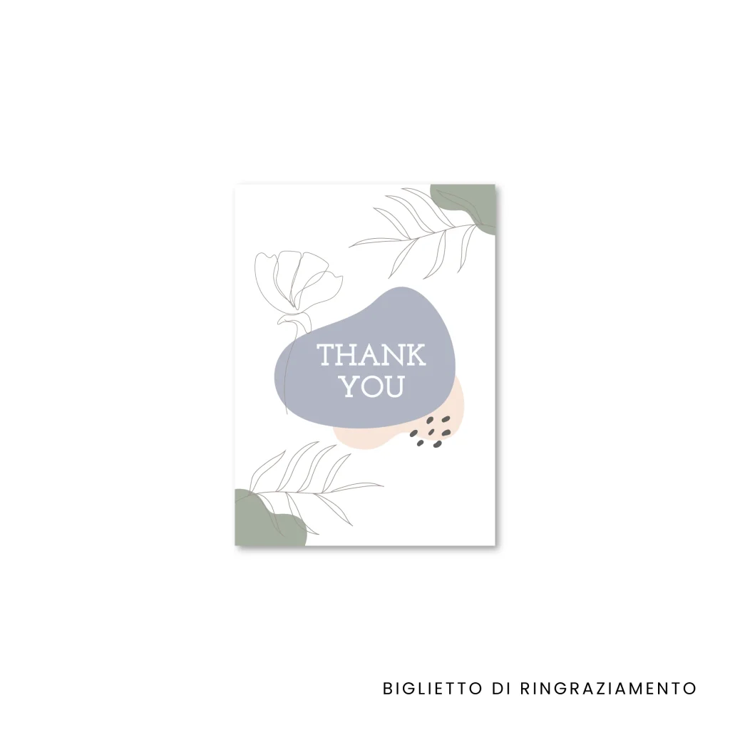 grafica wedding - biglietto di ringraziamento matrimonio a tema astratto color pastello