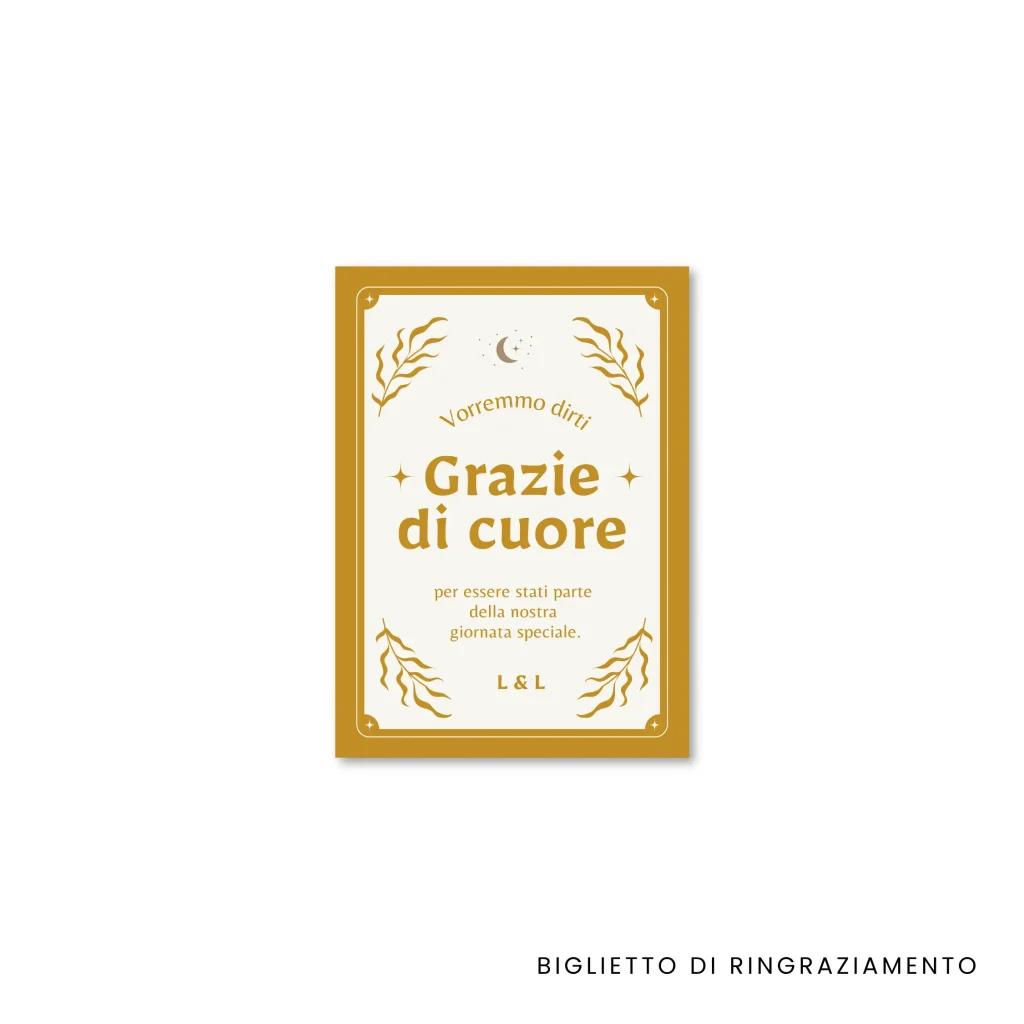 grafica wedding - biglietto di ringraziamento per matrimonio a tema boho chic