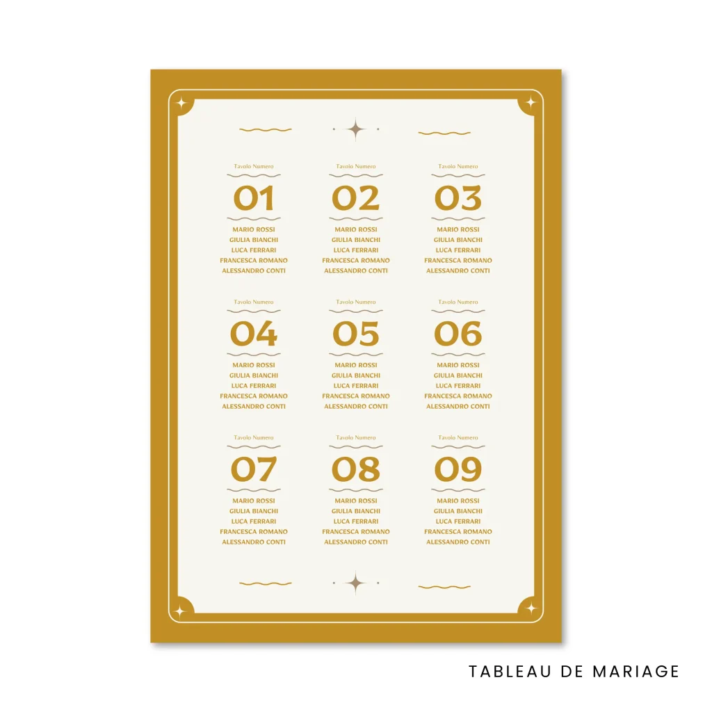 grafica wedding - tableau de mariage per matrimonio a tema boho chic