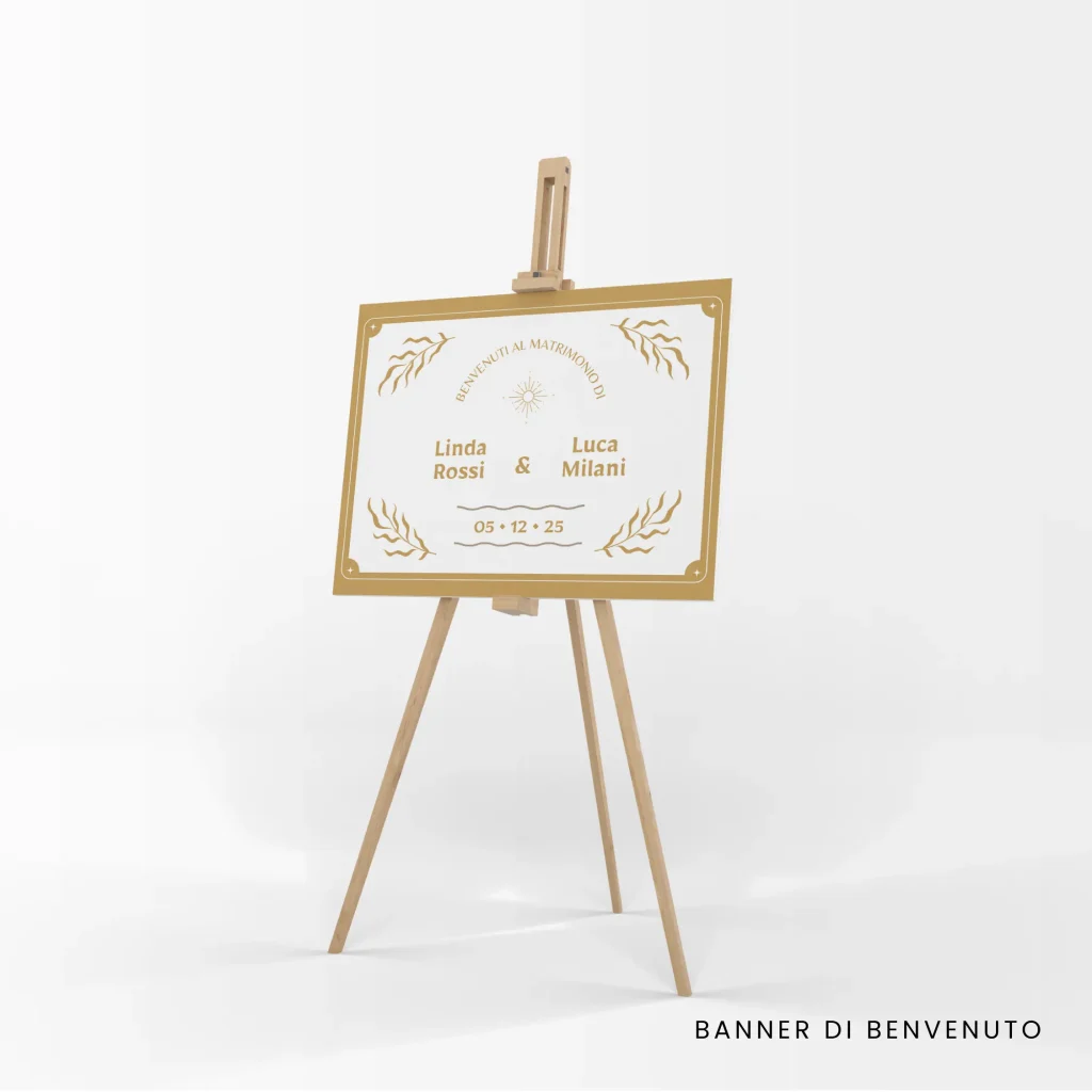 grafica wedding - welcome banner per matrimonio a tema boho chic