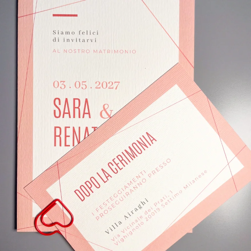 grafica wedding - partecipazione per matrimonio a tema destino romantico