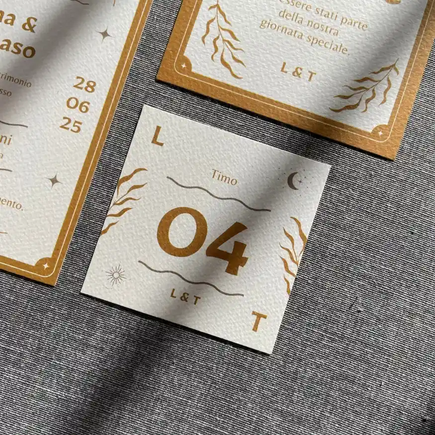 grafica wedding - segnatavolo con numero per matrimonio a tema boho chic