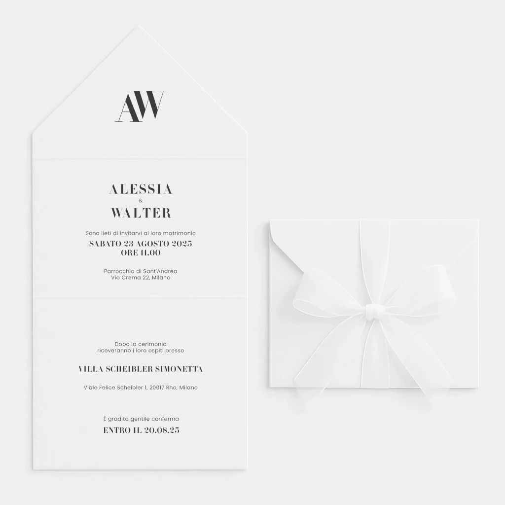 grafica wedding - partecipazione ballet bianco