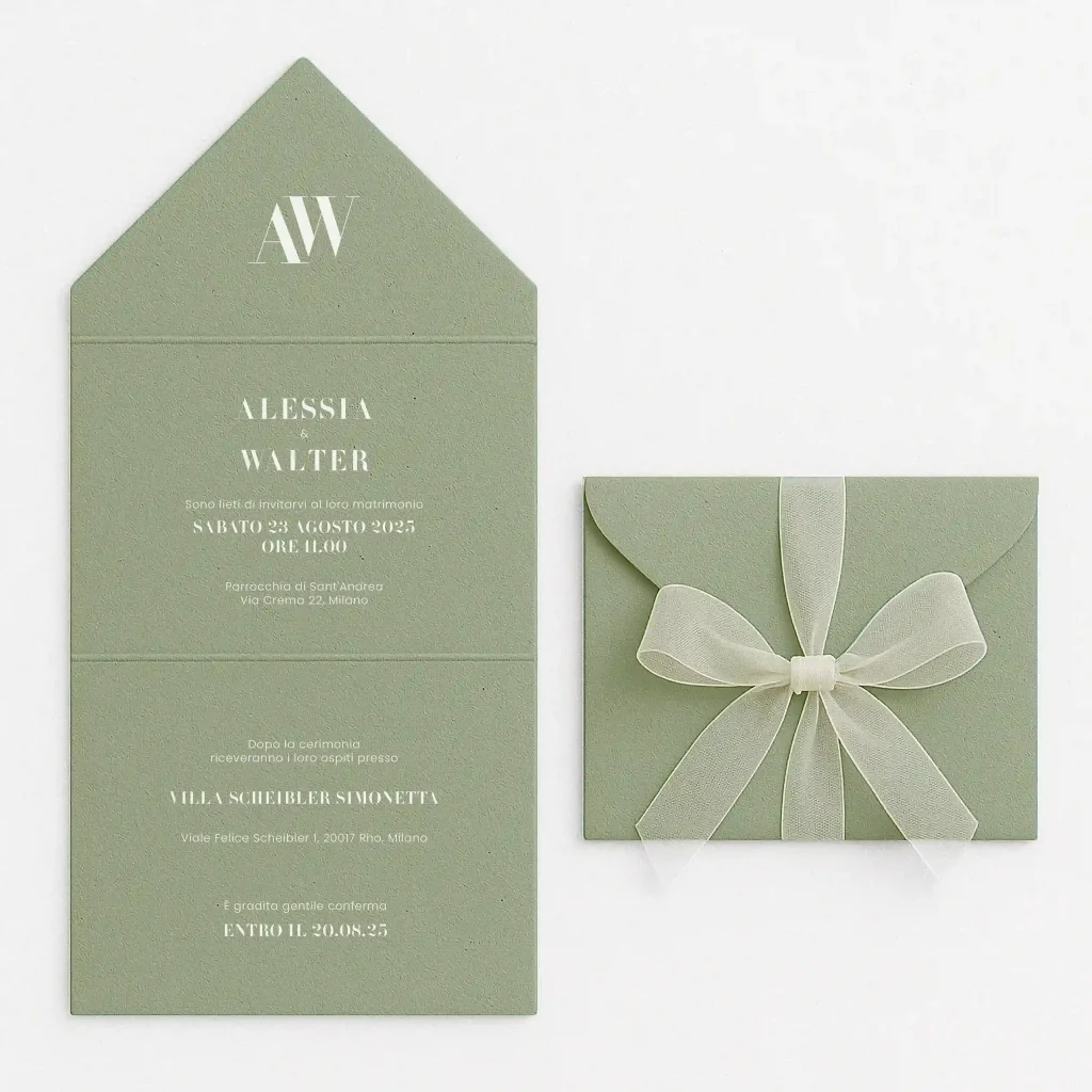 grafica wedding - partecipazione ballet verde
