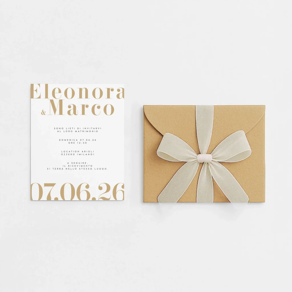 grafica wedding - partecipazione kraft con busta