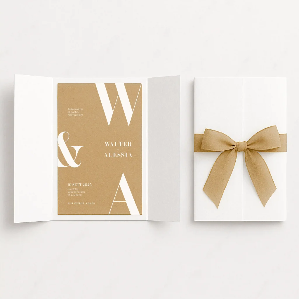 grafica wedding - partecipazione scrigno kraft