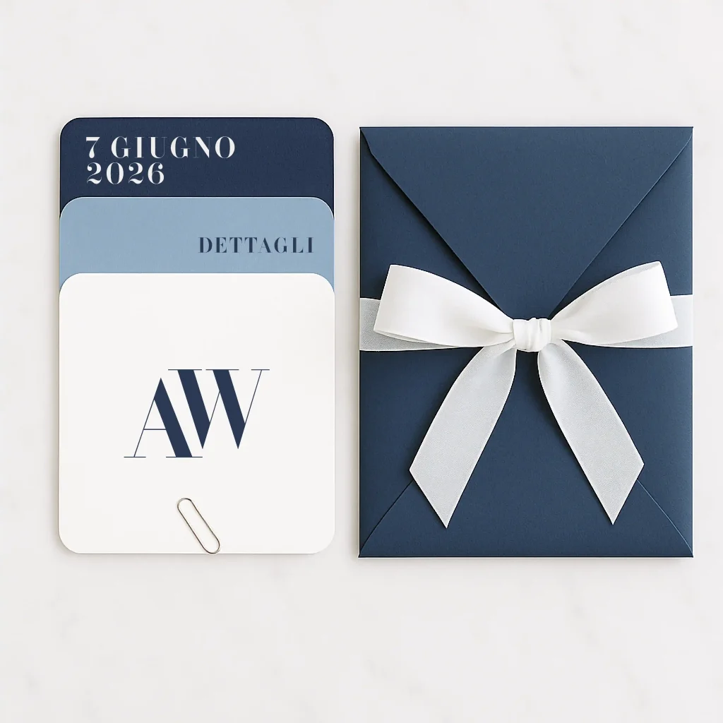 grafica wedding - partecipazione skyline blu e azzurro