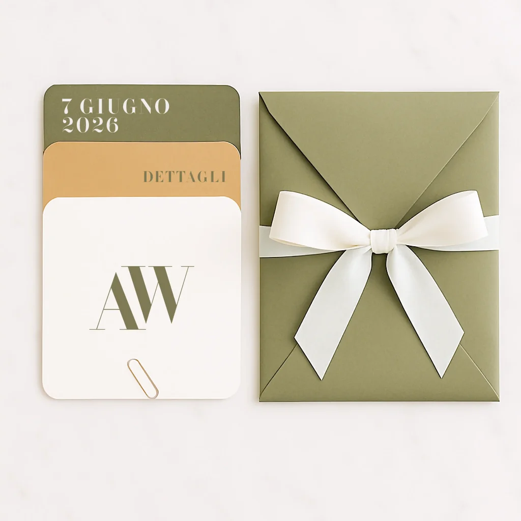 grafica wedding - partecipazione skyline verde