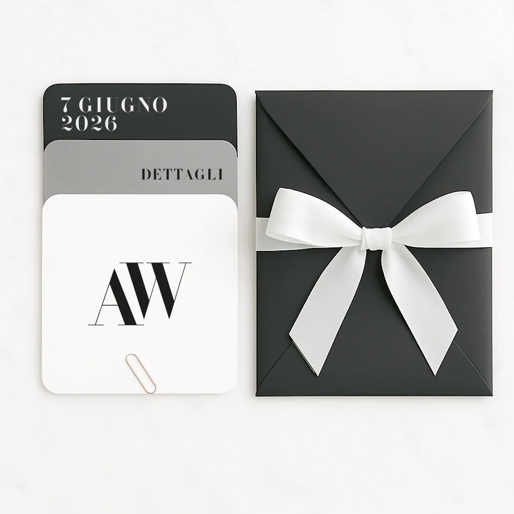 grafica wedding - partecipazione skyline nero e bianco