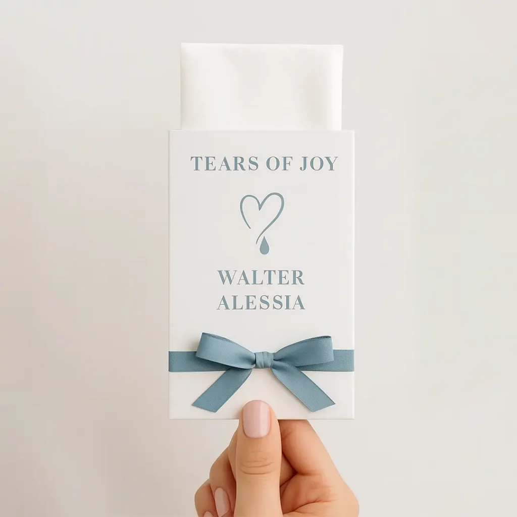 tears of joy - lacrime di gioia - fazzolettino matrimonio - grafica wedding