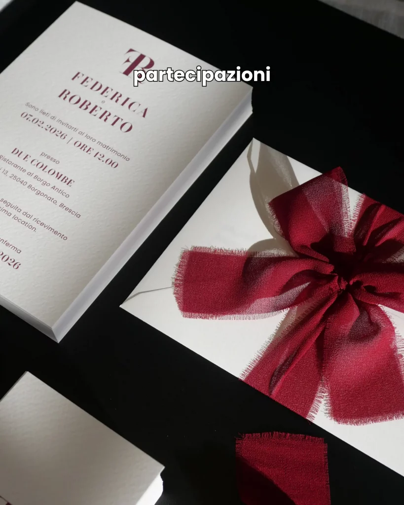 partecipazioni di matrimonio rosso/bordeaux - grafica wedding