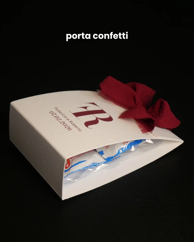 porta confetti di matrimonio rosso/bordeaux - grafica wedding
