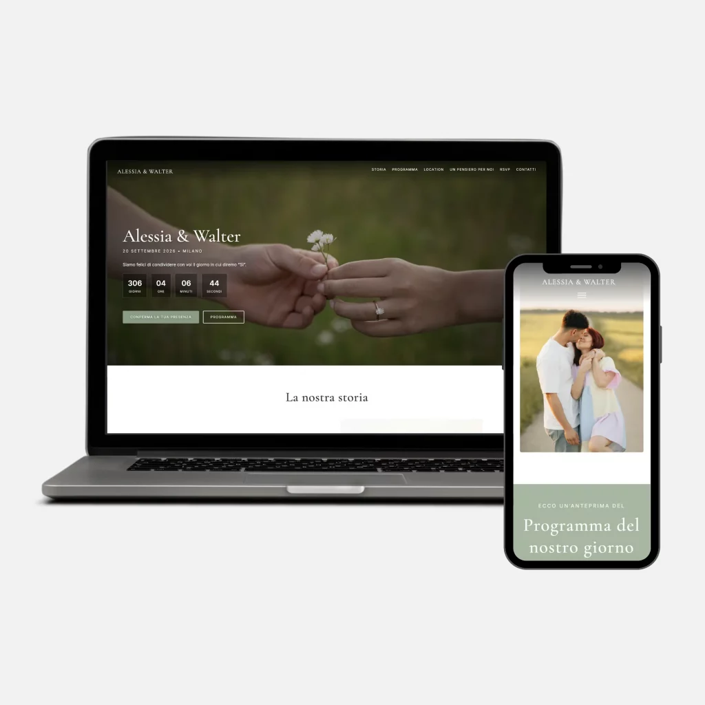Sito web matrimonio - invito digitale - wedding website - grafica wedding