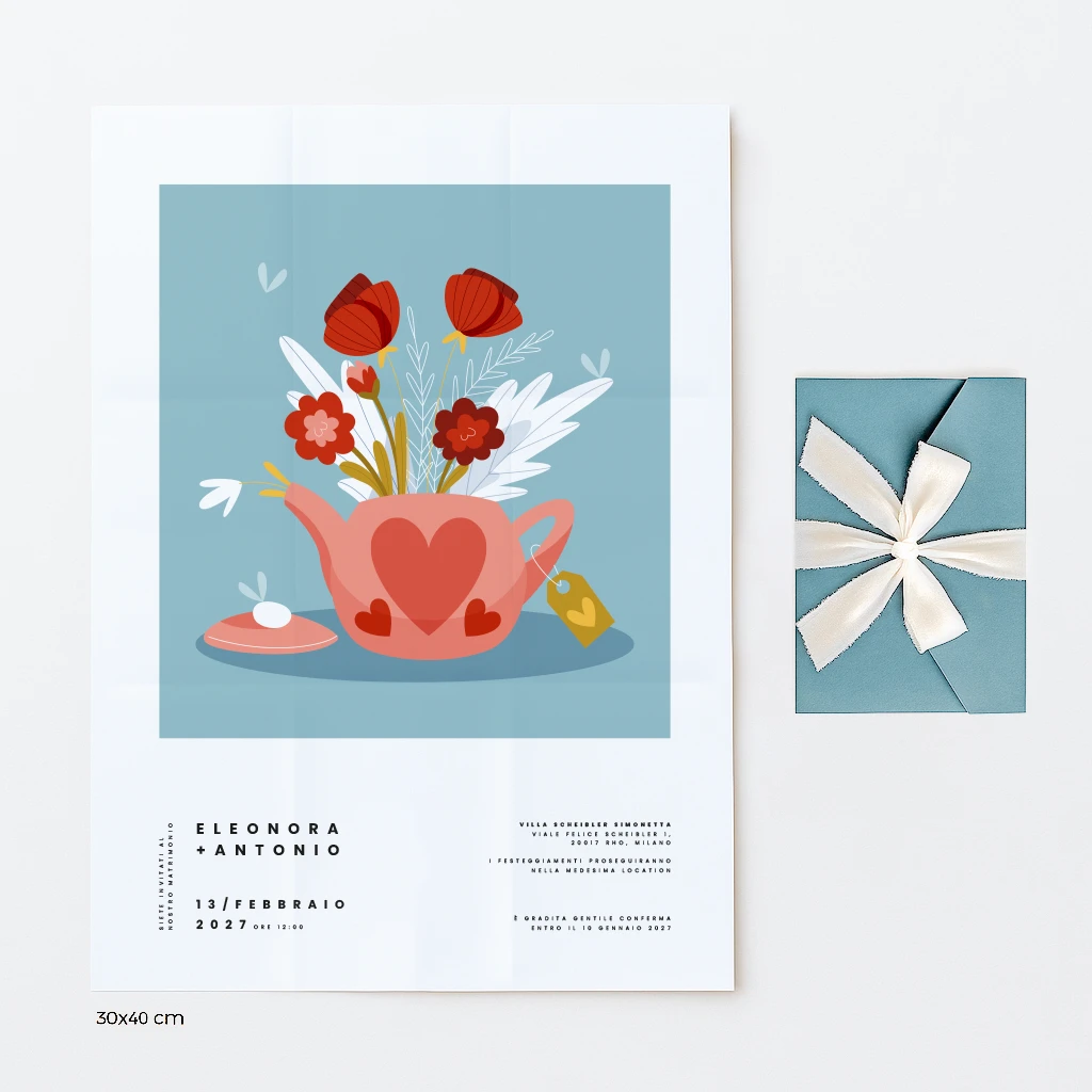 Partecipazioni di nozze pocket - caraffa - Grafica Wedding