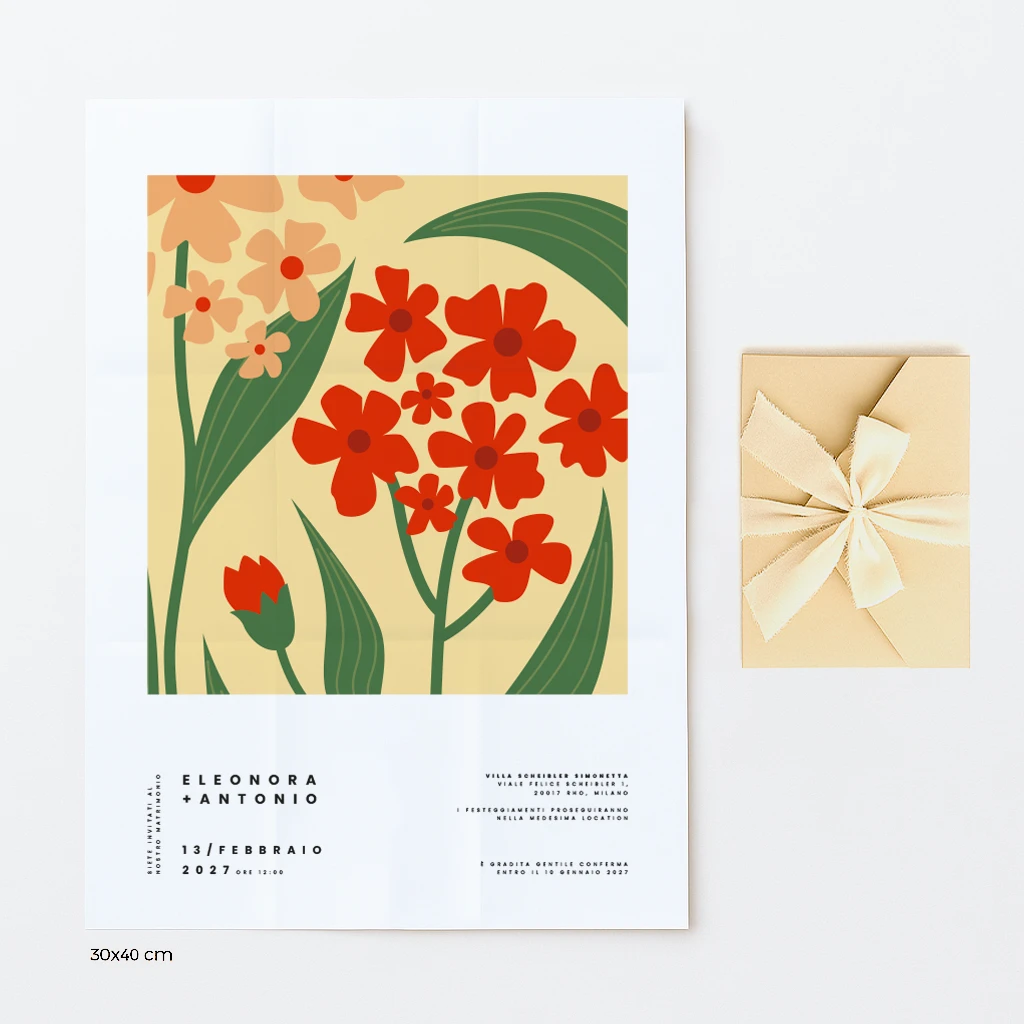 Partecipazioni di nozze pocket - fiori - Grafica Wedding