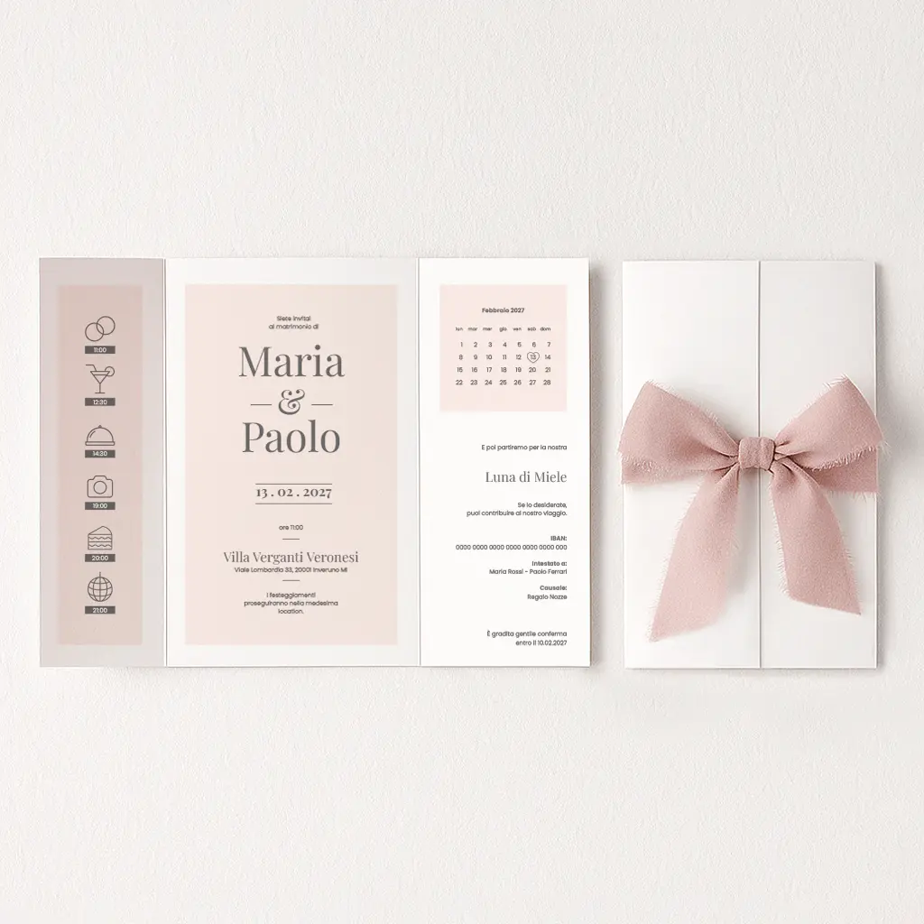 partecipazione di nozze editoriale rosa