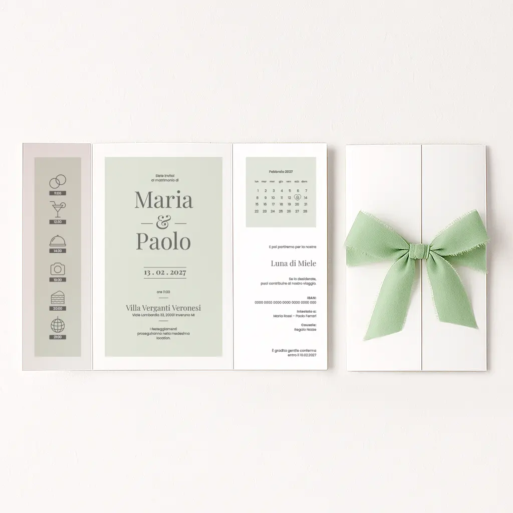 partecipazione di nozze editoriale verde