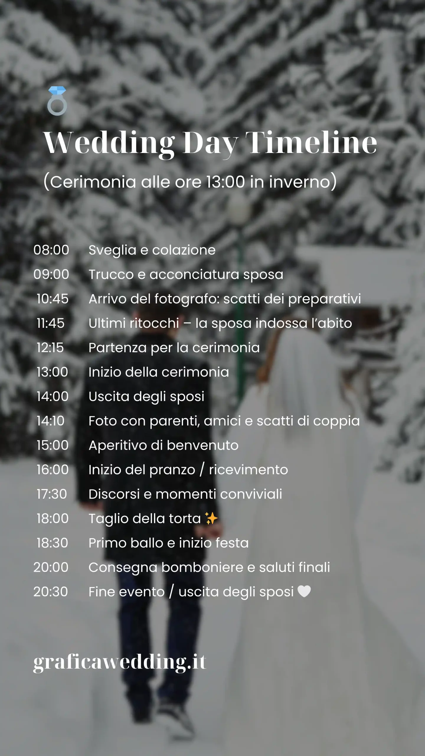 Matrimonio invernale: la Wedding Day Timeline