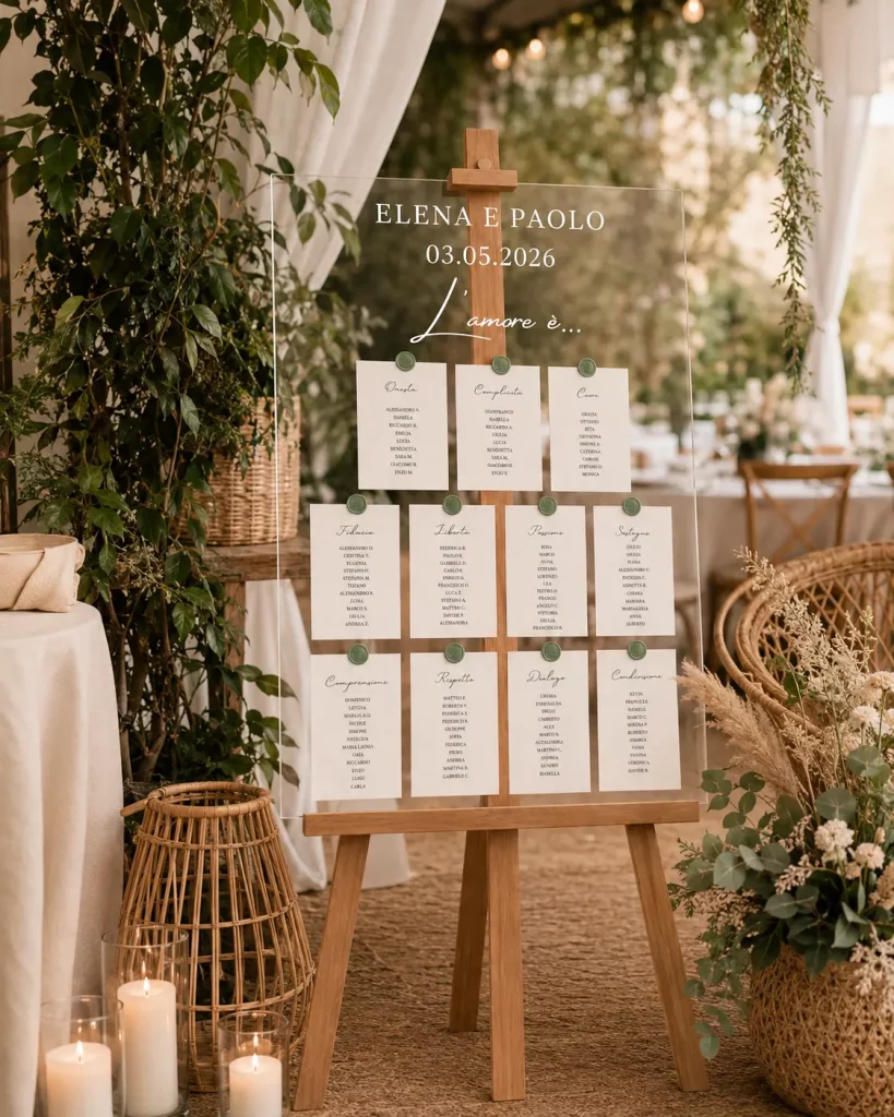 Tableau de mariage su plexiglass trasparente - grafica wedding