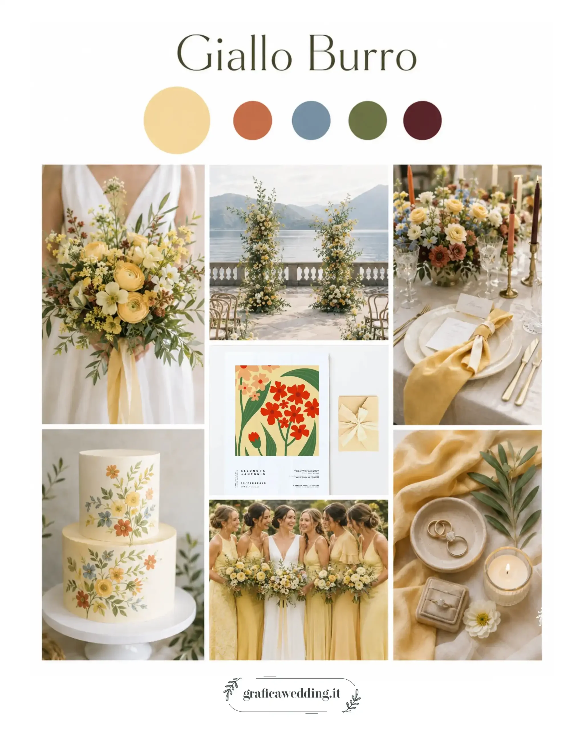 Top 5 wedding color trend 2027 - giallo - Grafica Wedding