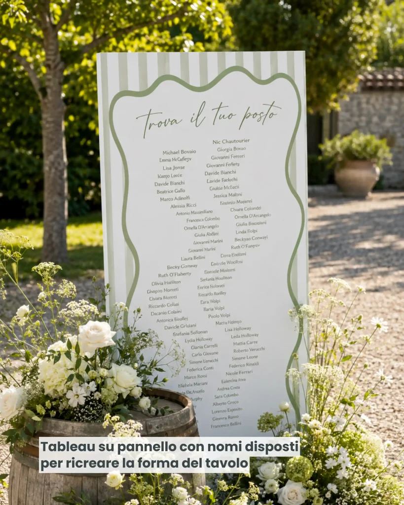 5 idee di tableau de mariage con tavoli imperiali - grafica wedding