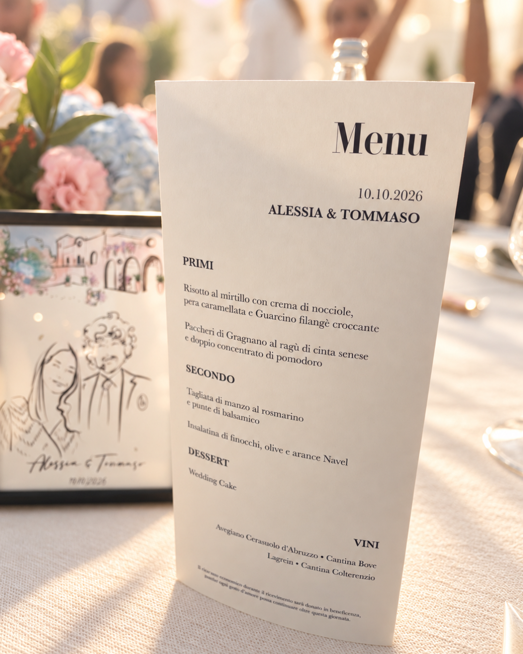 wedding menu a 3 facce - grafica wedding