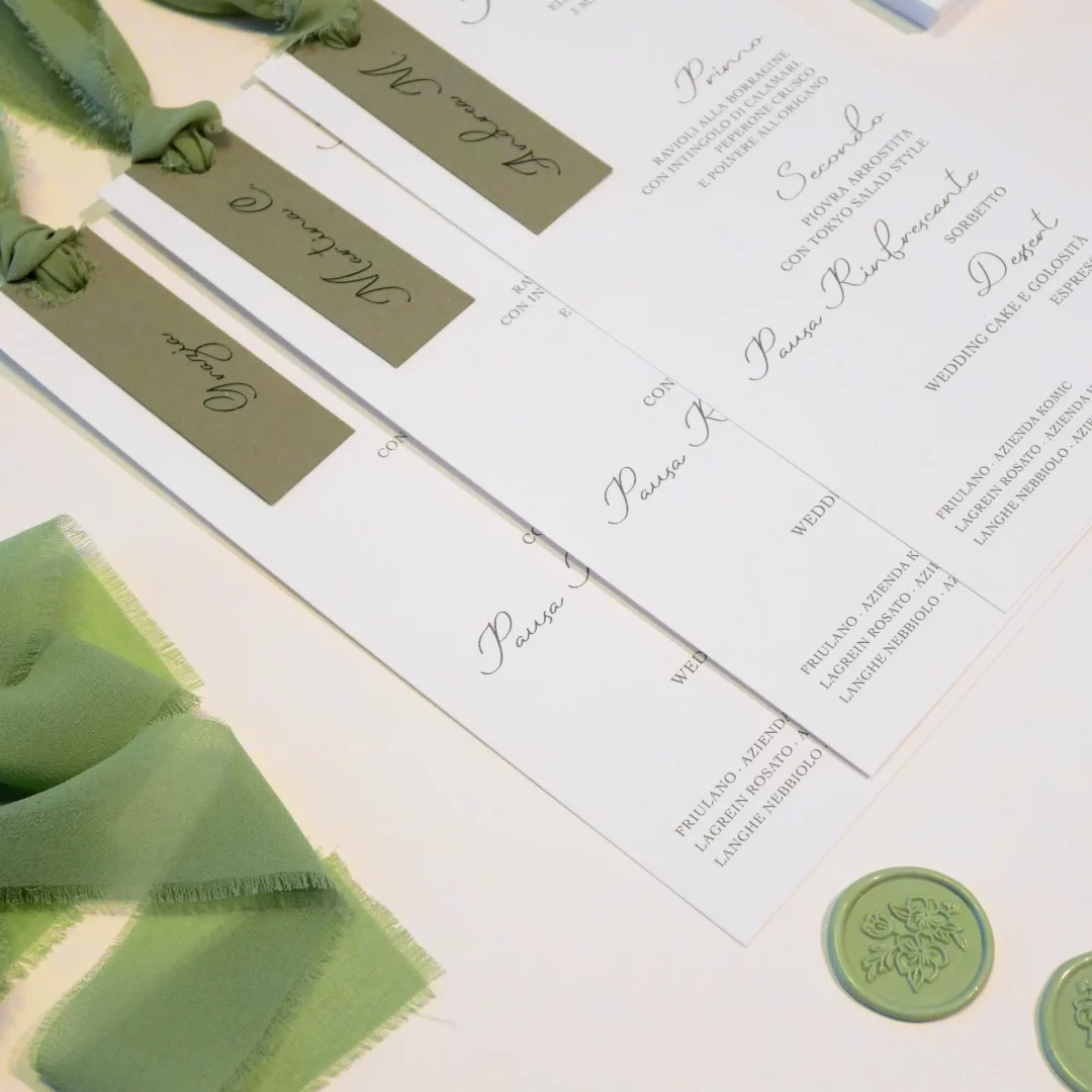 menu e segnaposto - grafica wedding