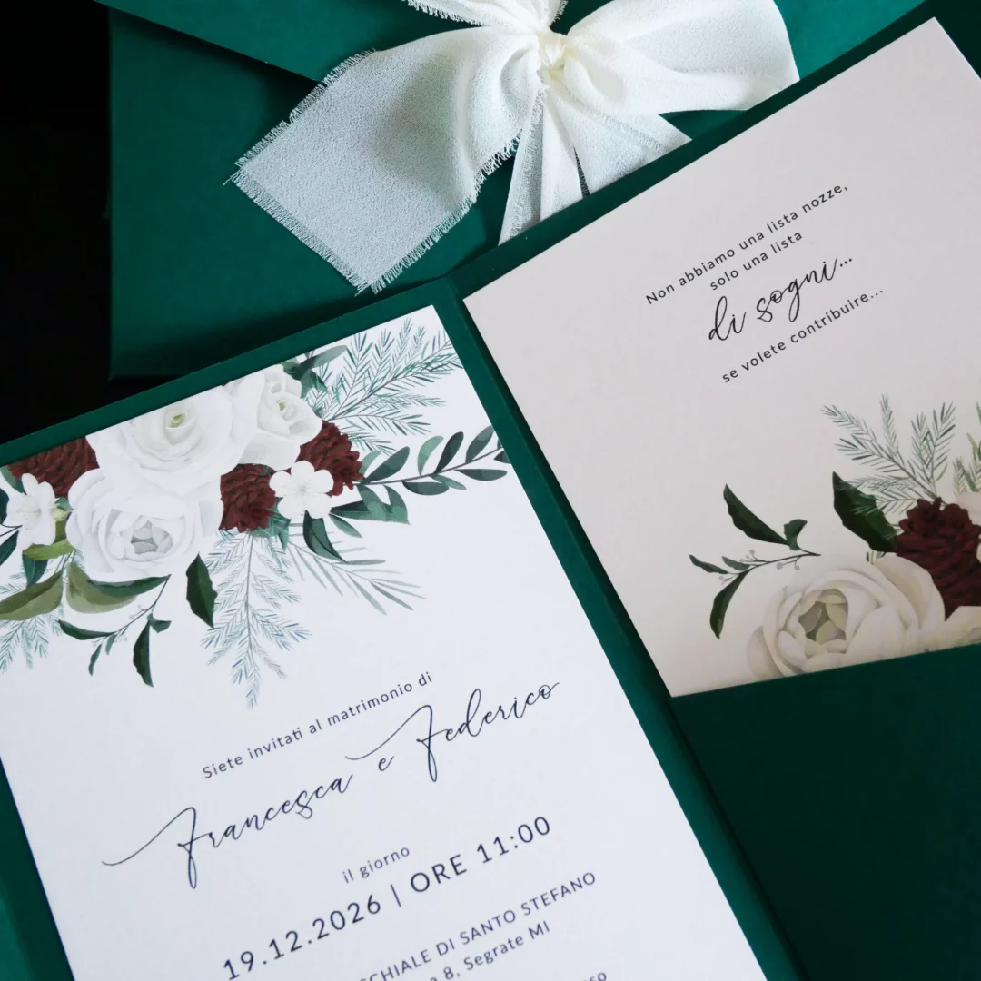 partecipazione modello pocket con tasca - grafica wedding