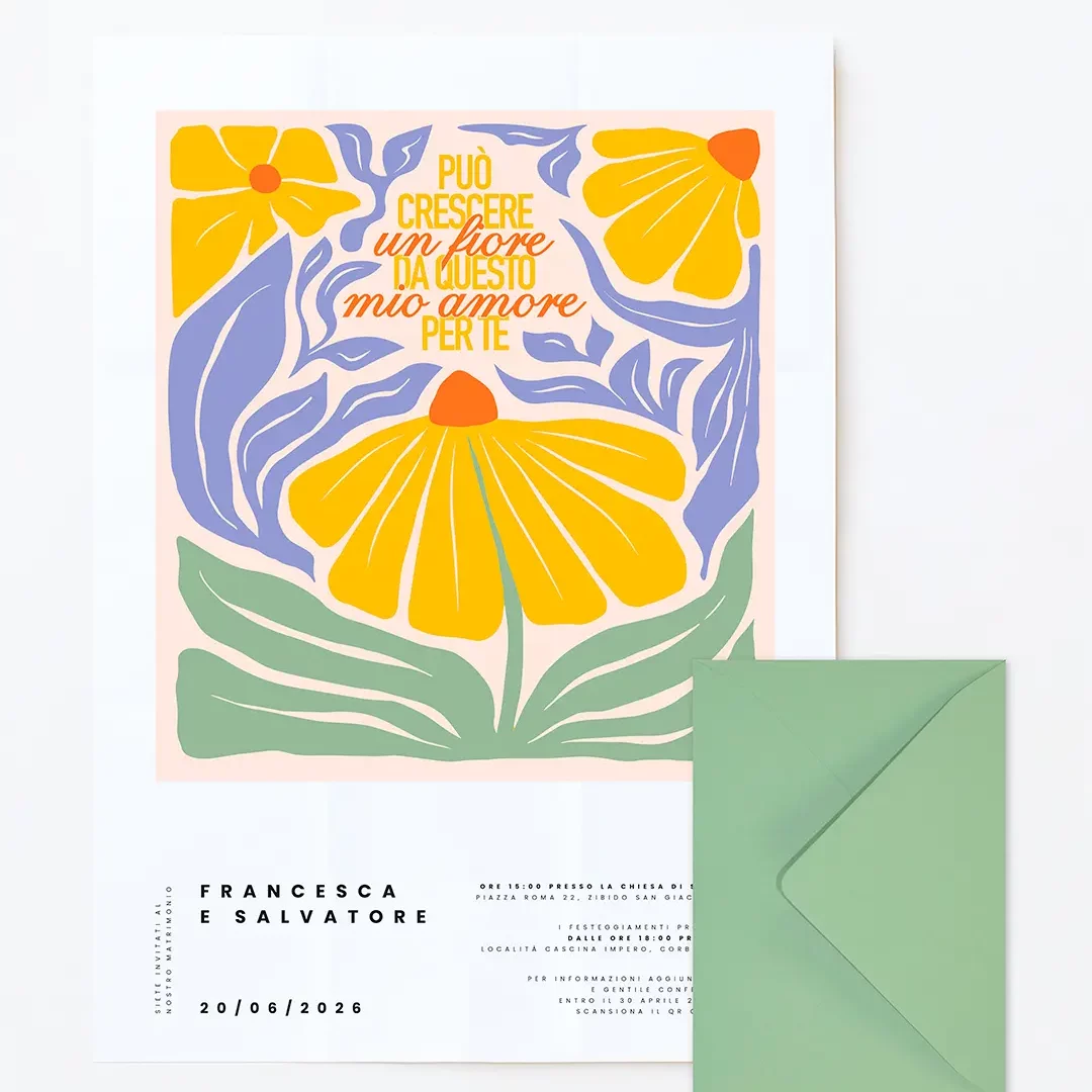 Poster Wedding Invitation: la partecipazione di matrimonio da incorniciare - grafica wedding - modello poster