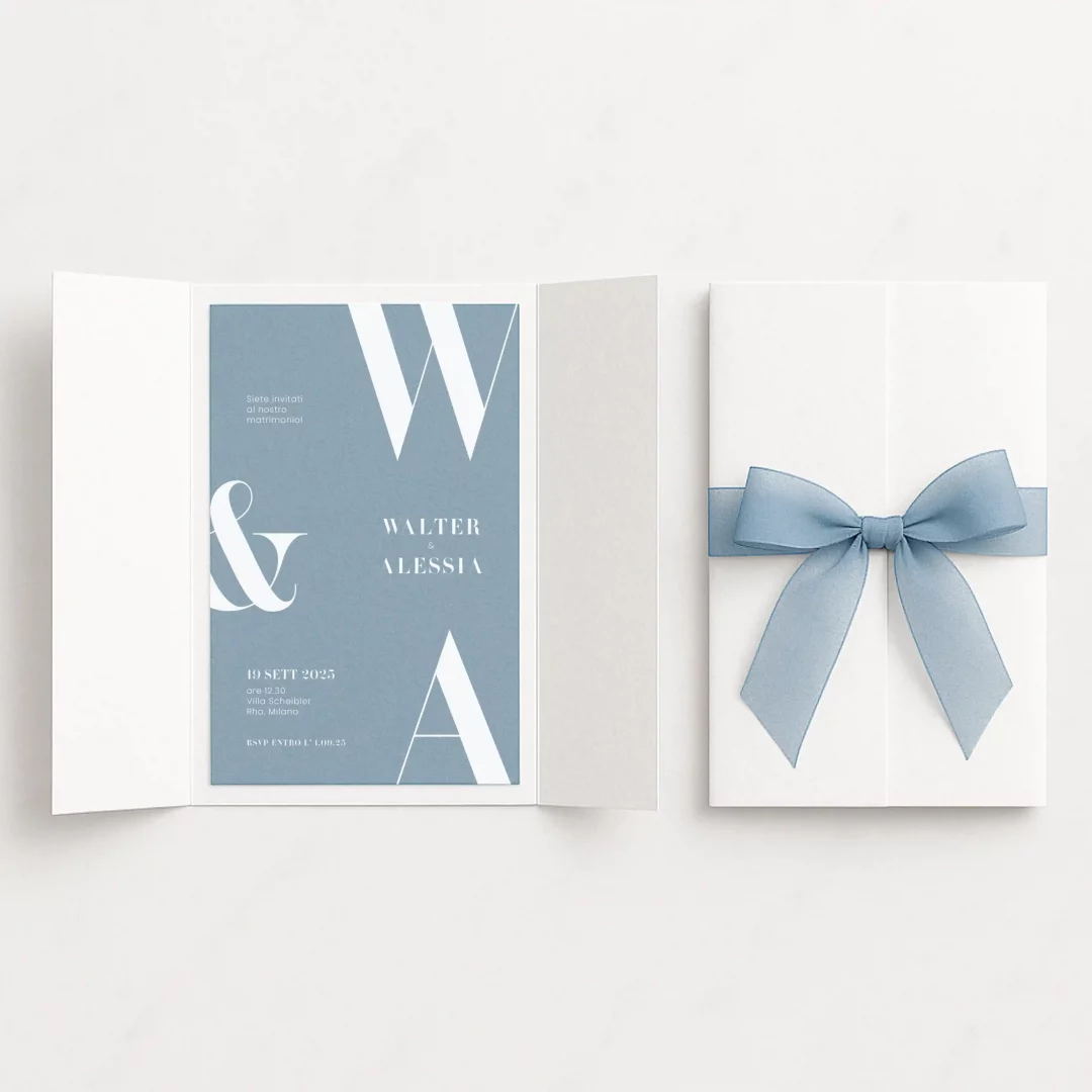 grafica wedding - partecipazione scrigno azzurra