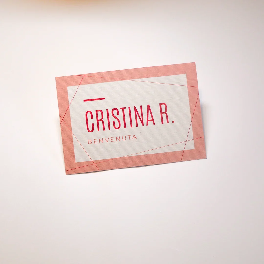 Stationery Destino - segnaposto personalizzato matrimonio - grafica per matrimoni - graficawedding.it