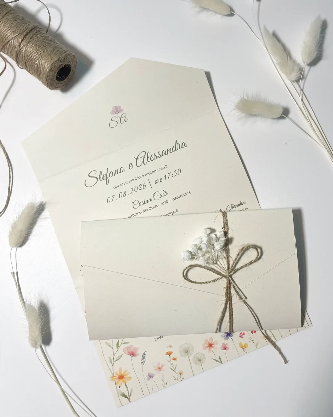 partecipazione di matrimonio materica - grafica wedding